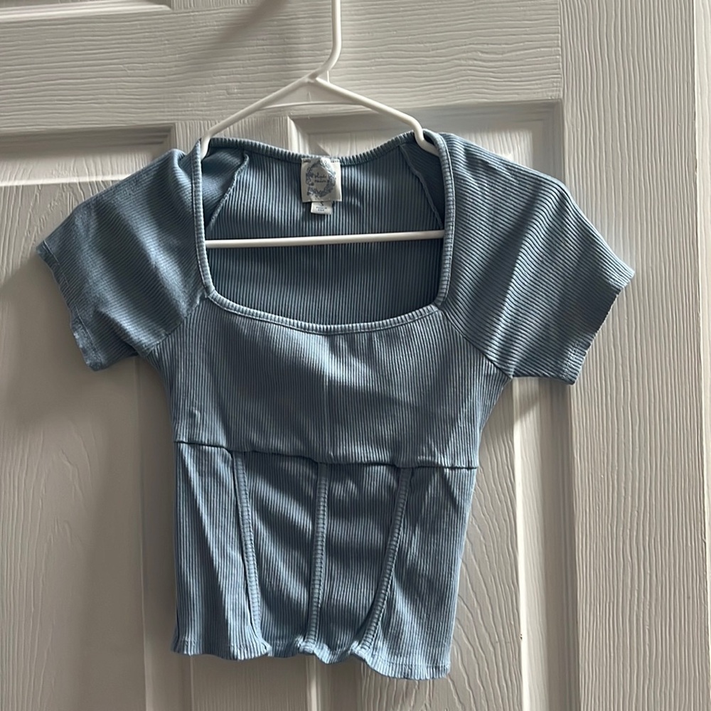 WOMENS blue square neck top